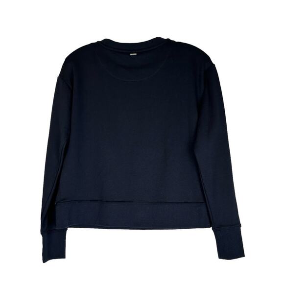 🆕 DKNY Sequin Sweatshirt Sequin Front Solid Black Sleeves Womens Size XXS NWT - Picture 4 of 10